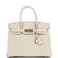 Hermes Birkin 30 Craie Togo Gold Hardware