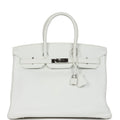 Hermes Birkin 35 White Clemence Palladium Hardware