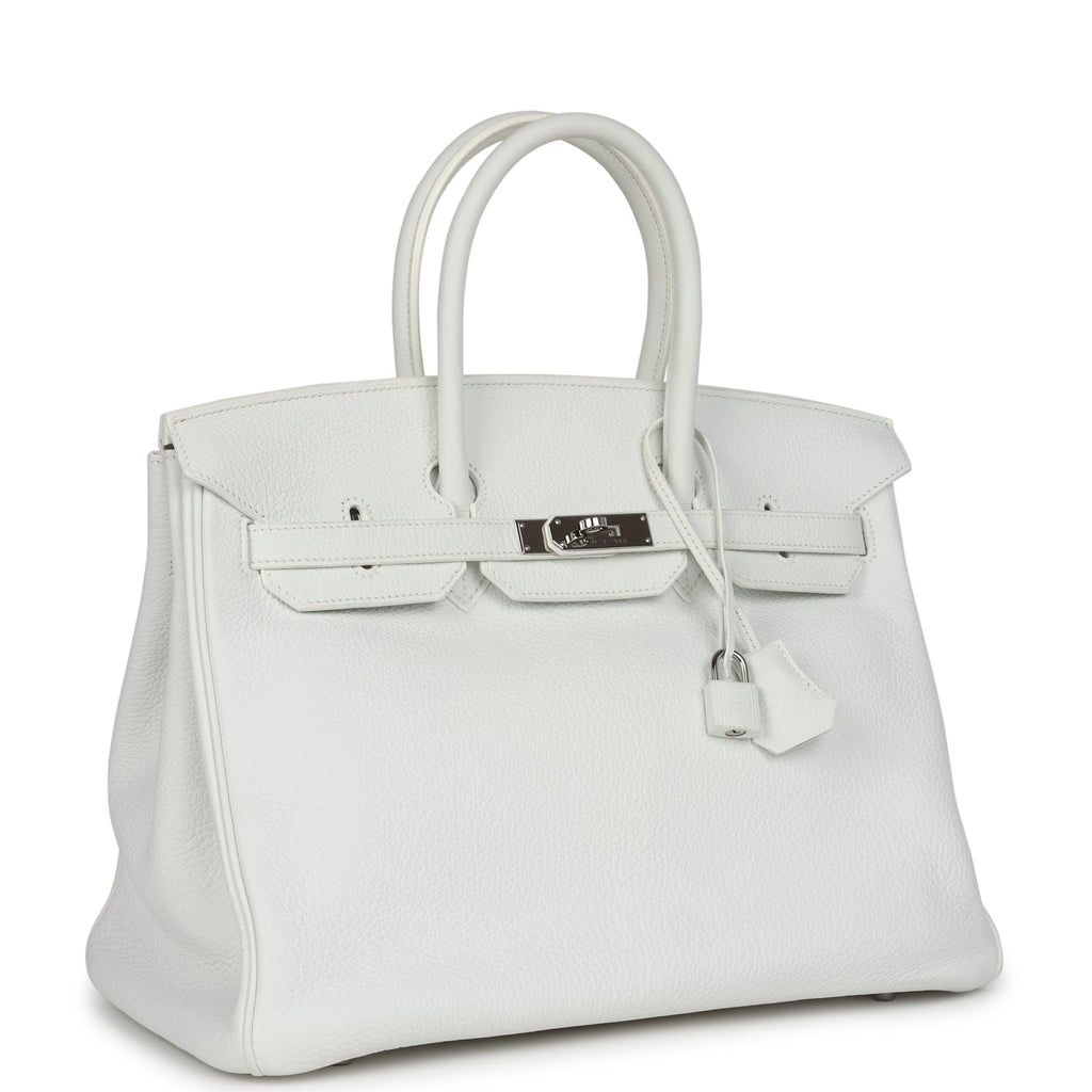 Hermes Birkin 35 White Clemence Palladium Hardware