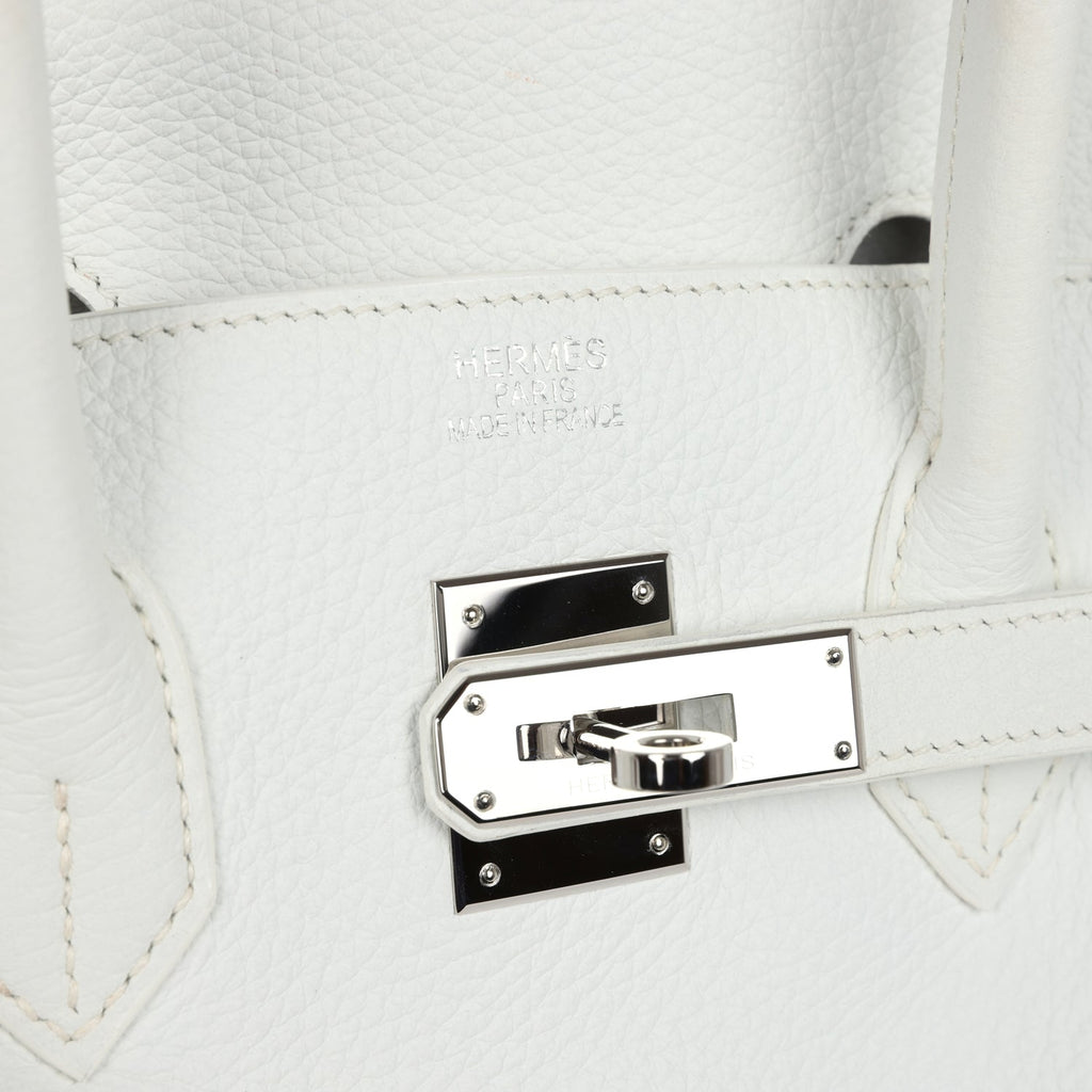 Hermes Birkin 35 White Clemence Palladium Hardware