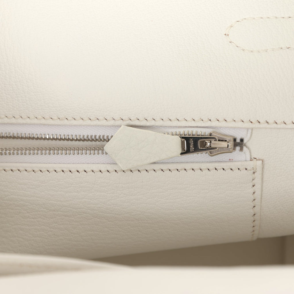 Hermes Birkin 35 White Clemence Palladium Hardware