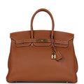 New Hermes Birkin 35 Gold Togo Gold Hardware