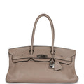 Hermes Shoulder Birkin 42 JPG Gris Tourterelle Clemence Palladium Hardware
