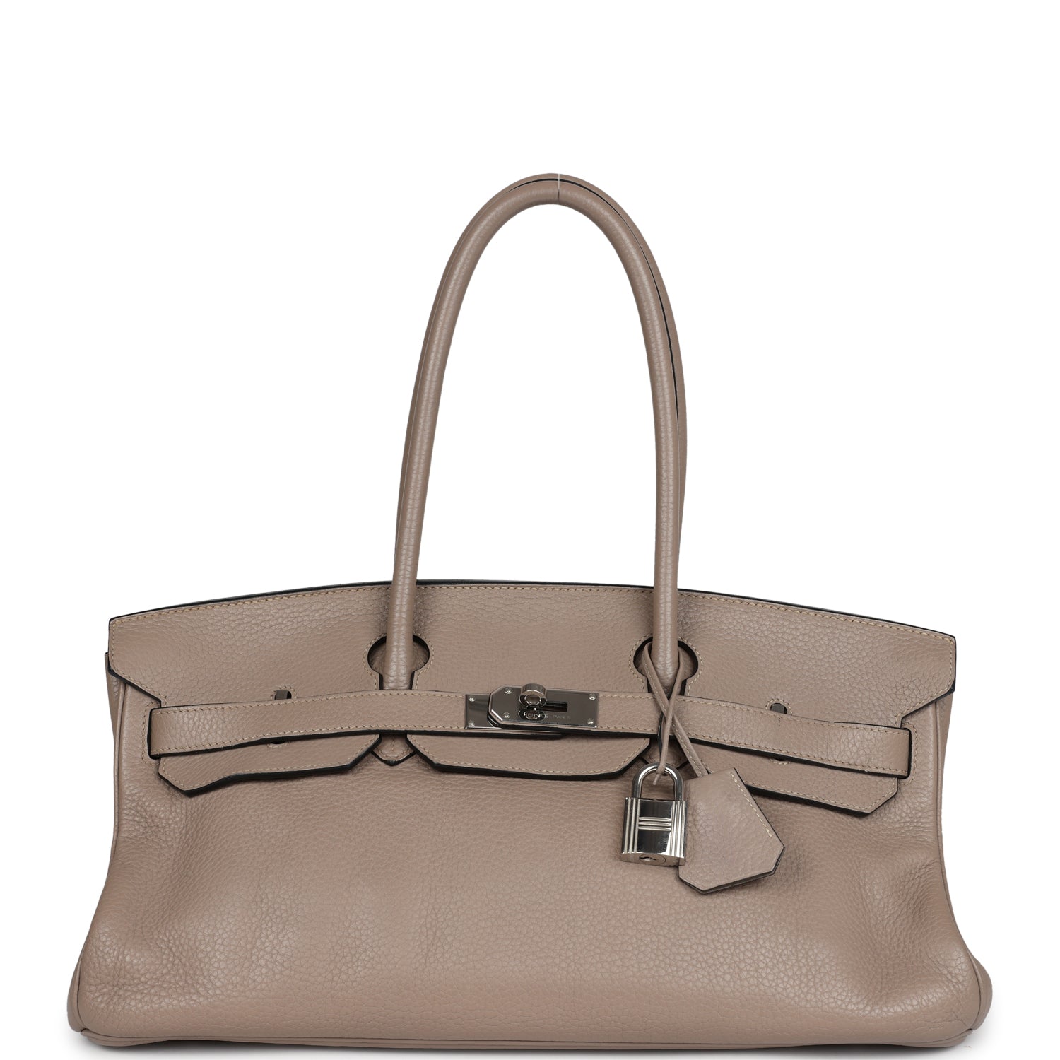 Hermes Shoulder Birkin 42 JPG Gris Tourterelle Clemence Palladium Hardware