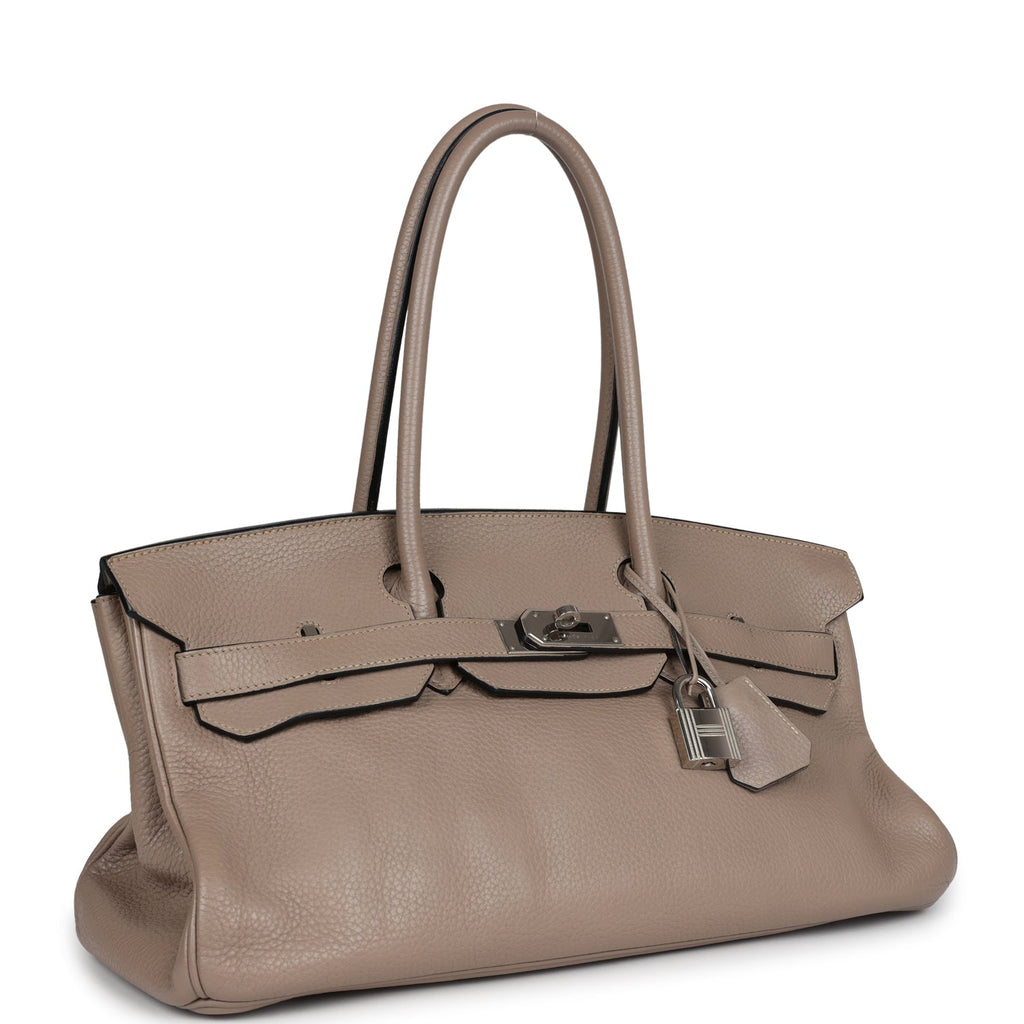 Hermes Shoulder Birkin 42 JPG Gris Tourterelle Clemence Palladium Hardware