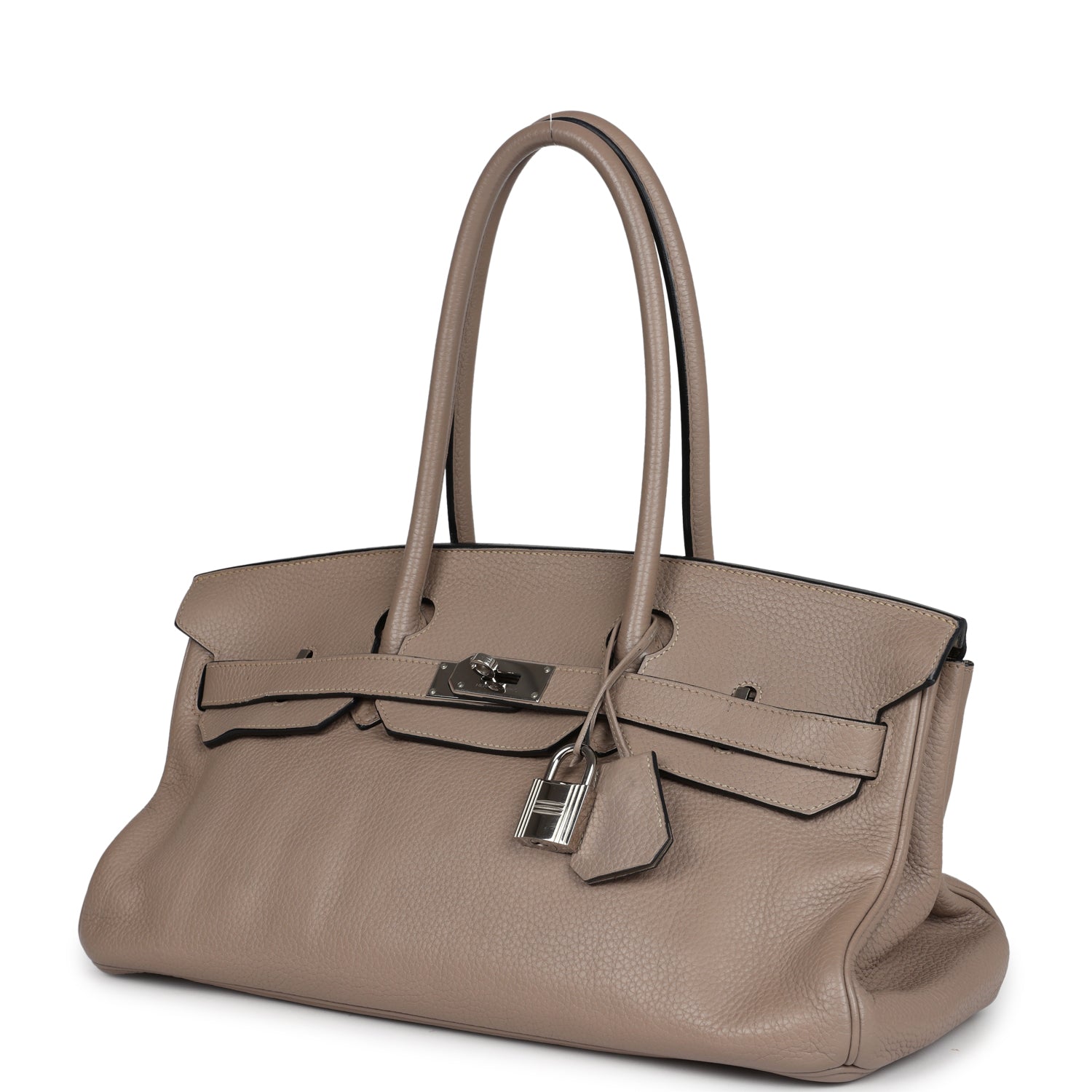 Hermes Shoulder Birkin 42 JPG Gris Tourterelle Clemence Palladium Hardware