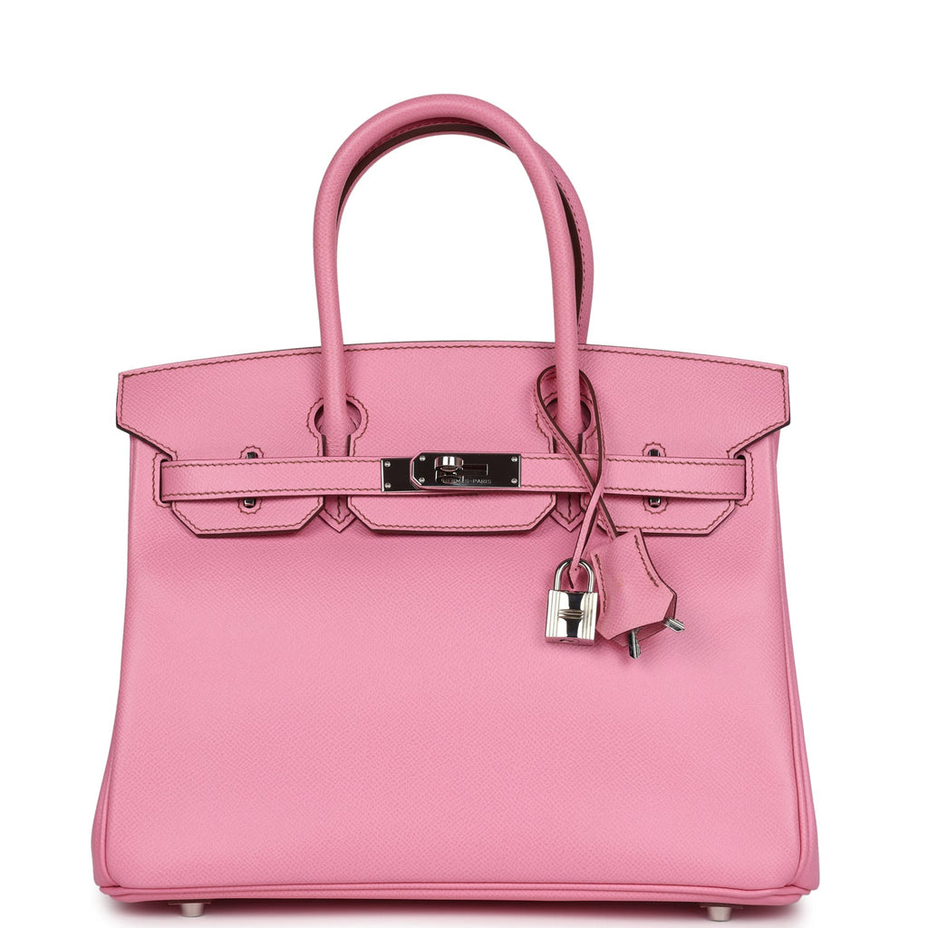 New Hermes Birkin 30 Bubblegum Epsom Palladium Hardware