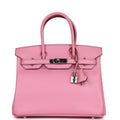 New Hermes Birkin 30 Bubblegum Epsom Palladium Hardware