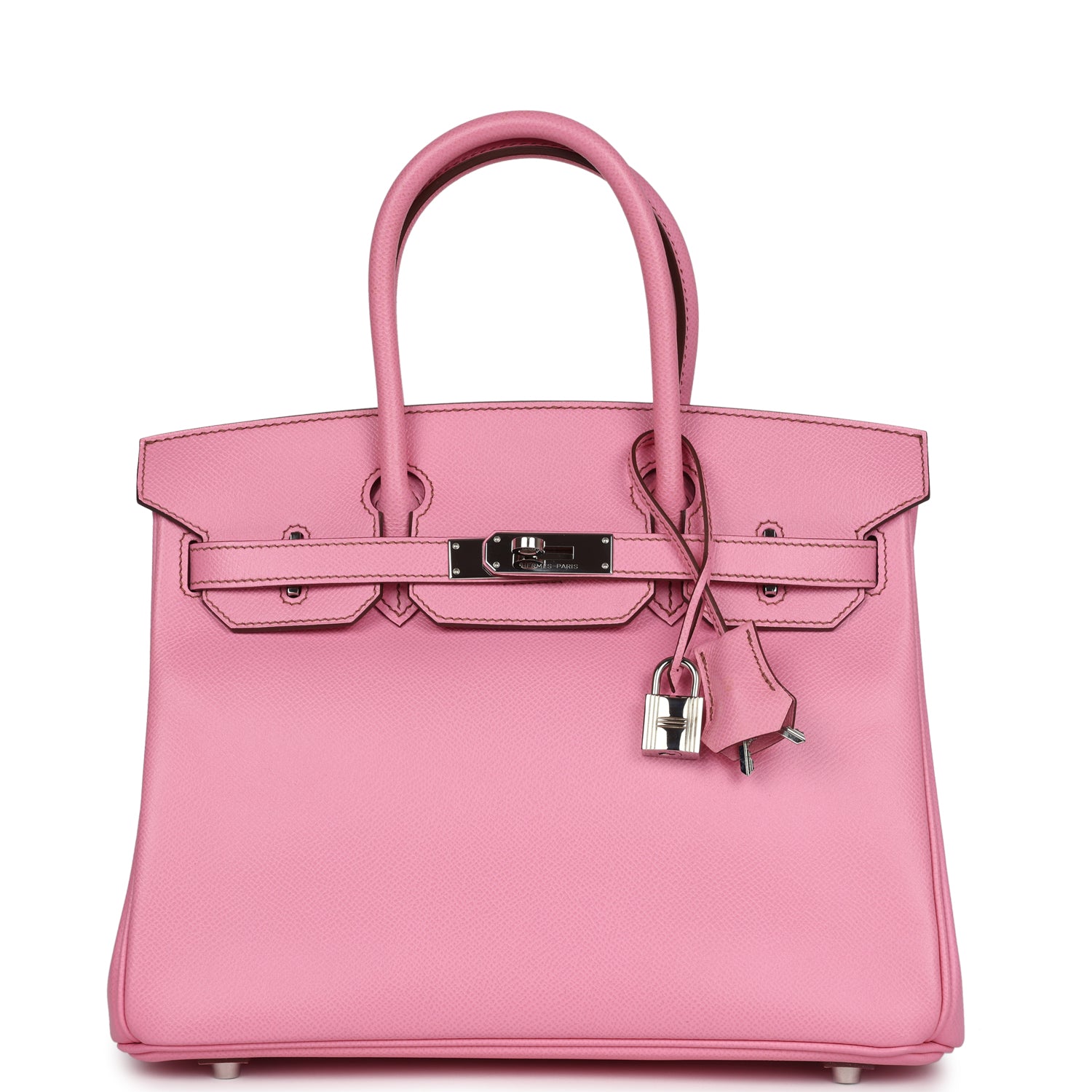 New Hermes Birkin 30 Bubblegum Epsom Palladium Hardware