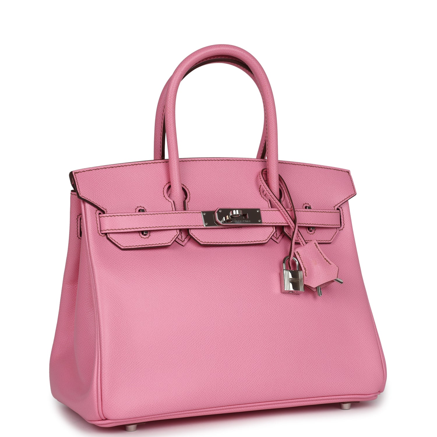 New Hermes Birkin 30 Bubblegum Epsom Palladium Hardware