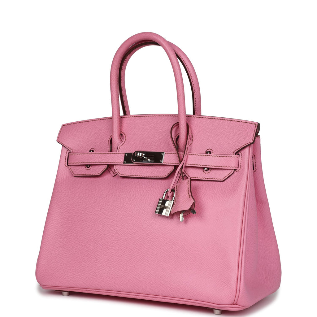 New Hermes Birkin 30 Bubblegum Epsom Palladium Hardware