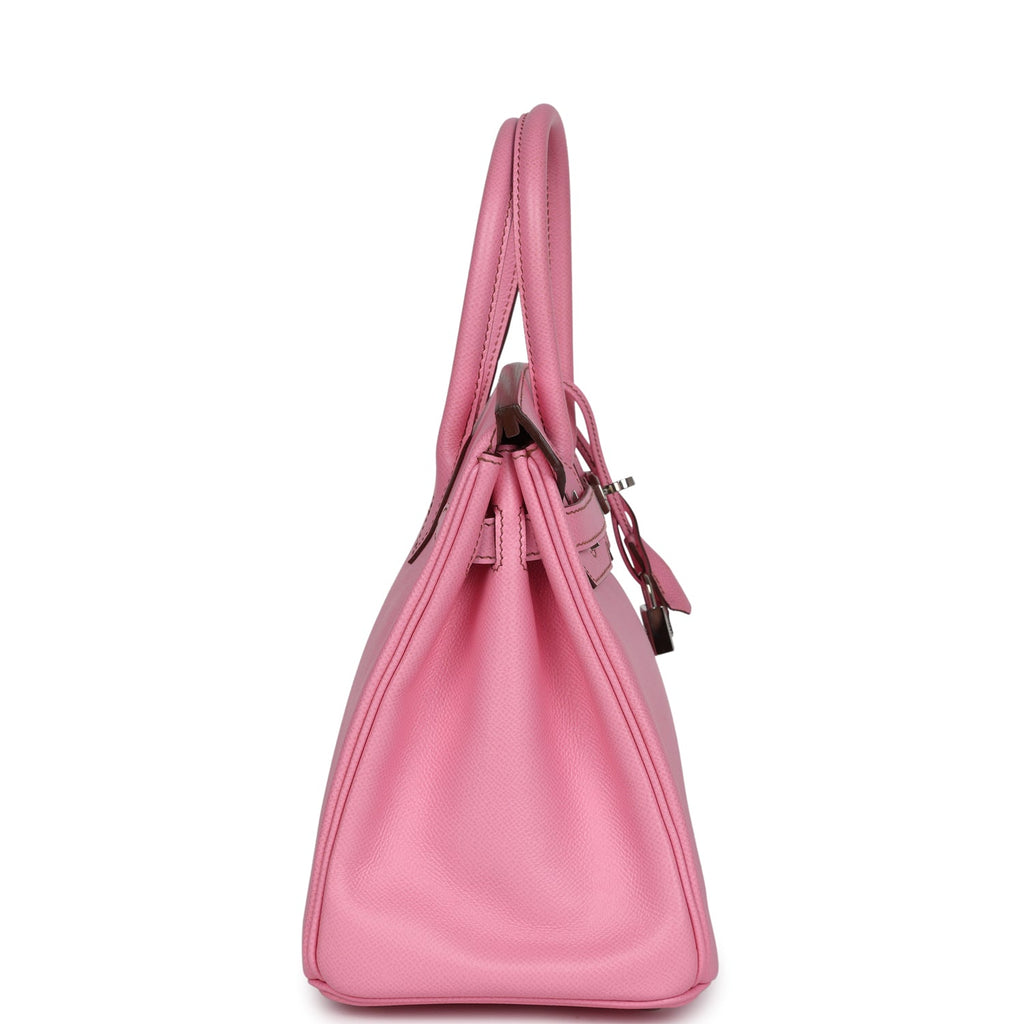 New Hermes Birkin 30 Bubblegum Epsom Palladium Hardware