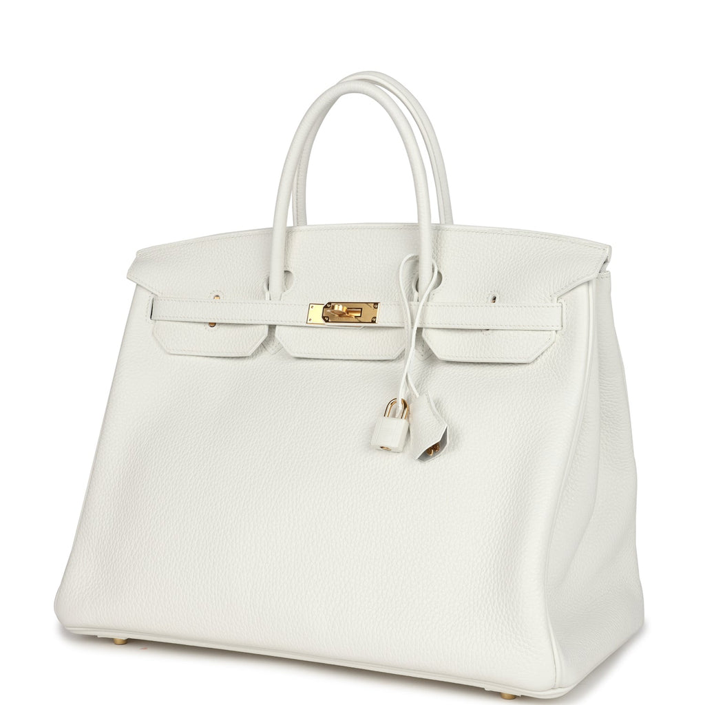 Hermes Special Order (HSS) Birkin 40 White Verso Clemence Gold Hardware