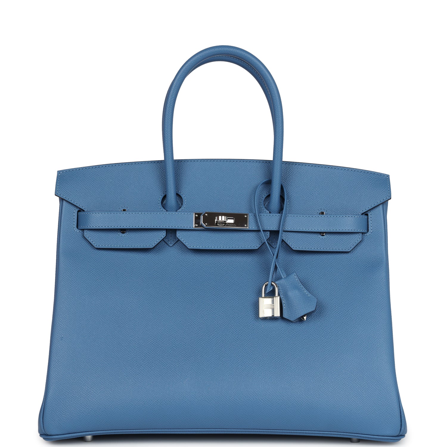 New Hermes Birkin 35 Bleu Azur Epsom Palladium Hardware