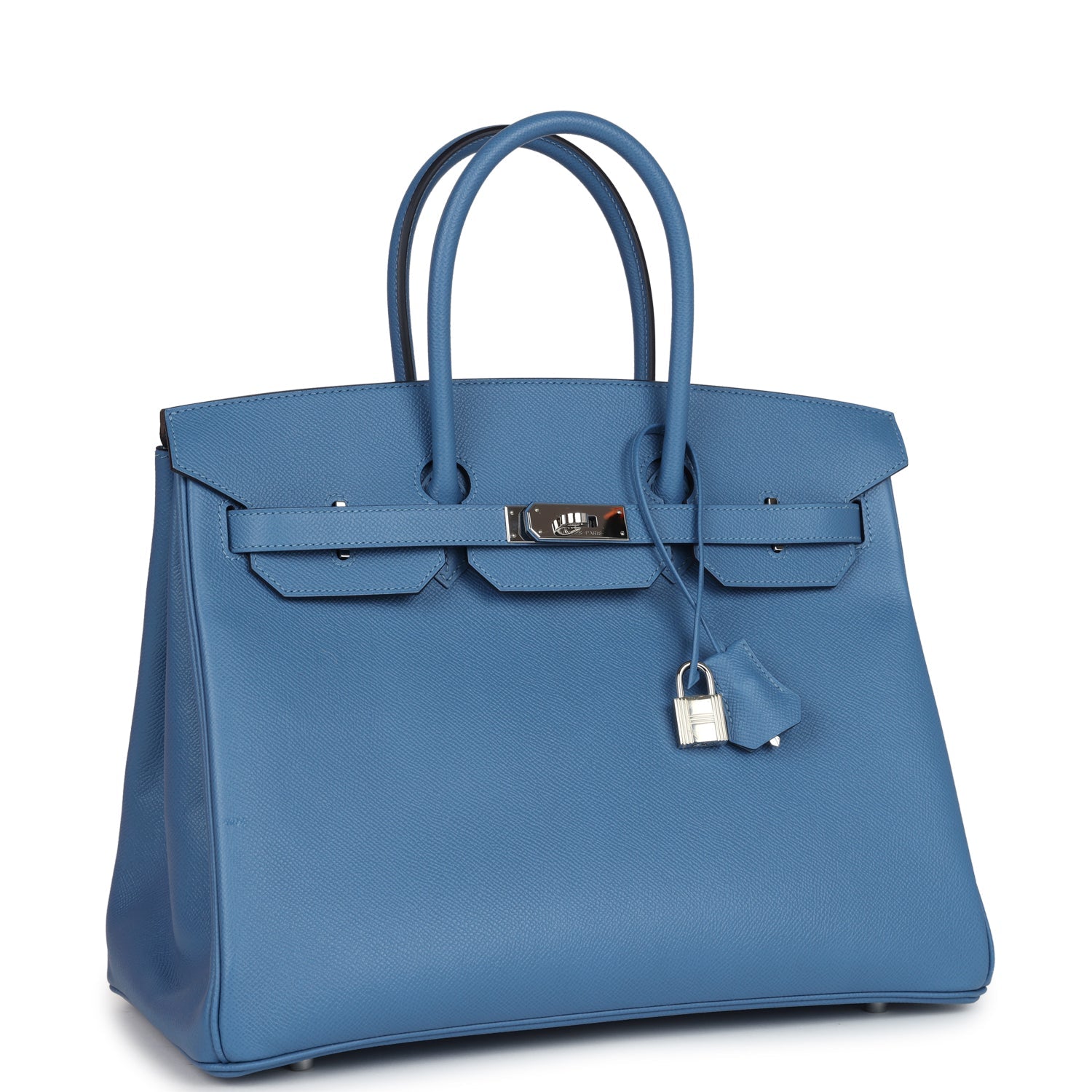 New Hermes Birkin 35 Bleu Azur Epsom Palladium Hardware