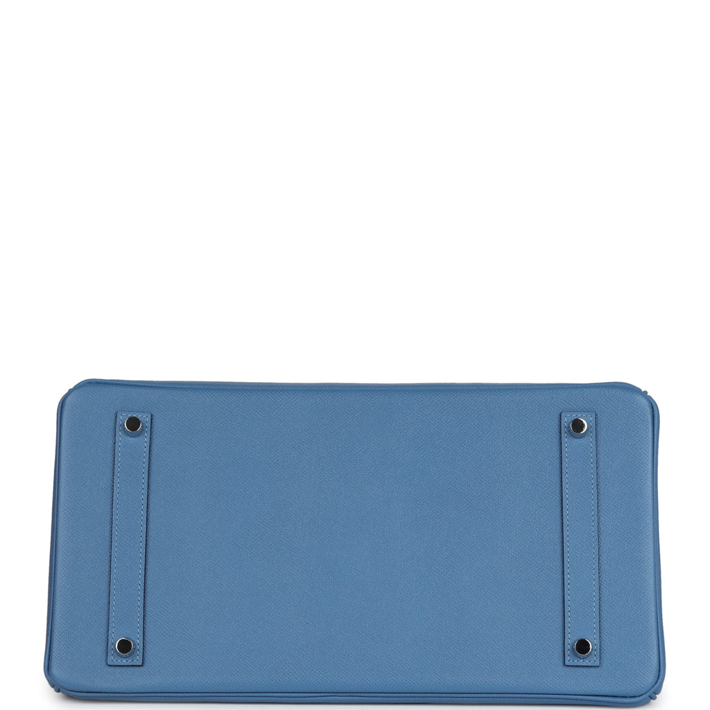 New Hermes Birkin 35 Bleu Azur Epsom Palladium Hardware