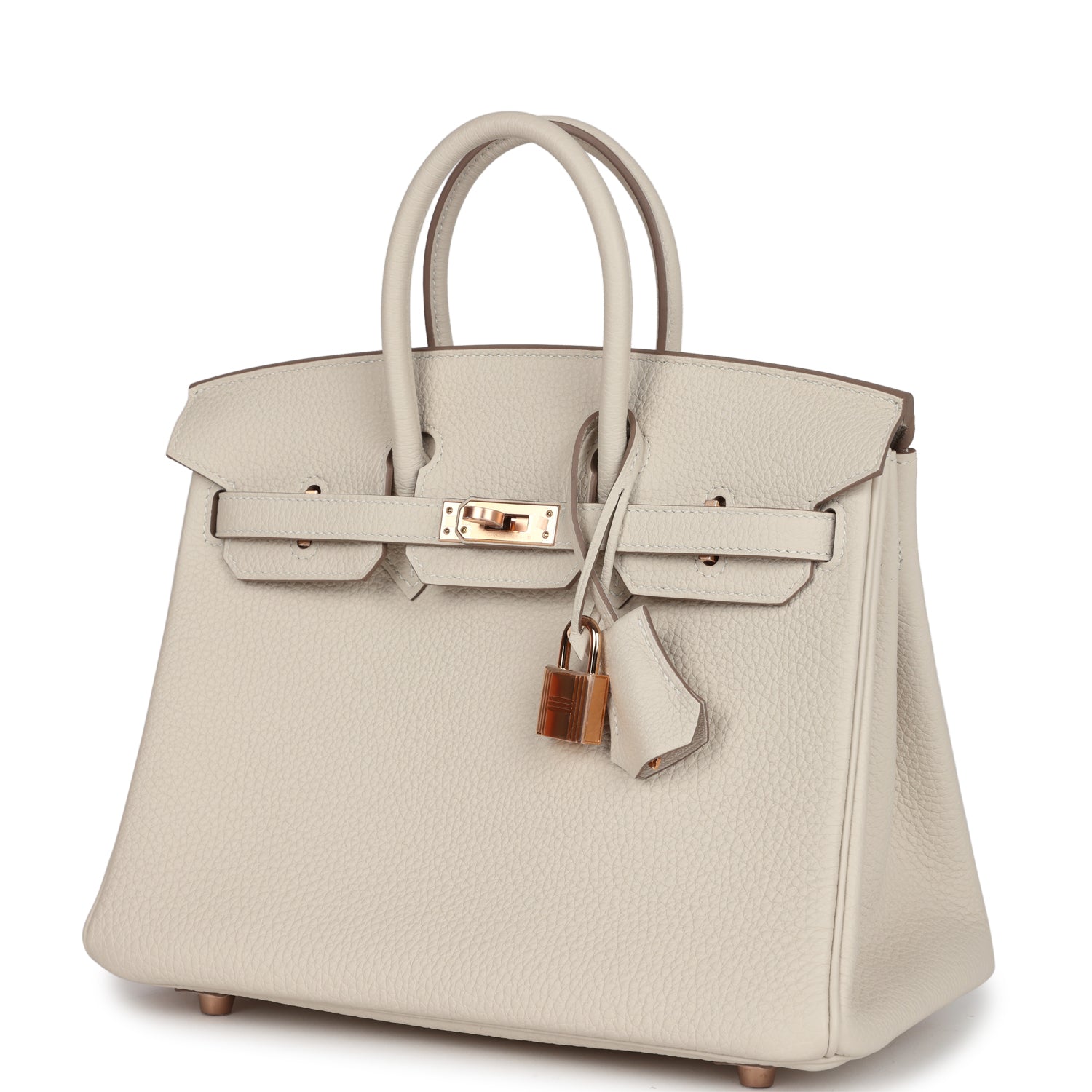 Hermes Birkin 25 Craie Togo Rose Gold Hardware