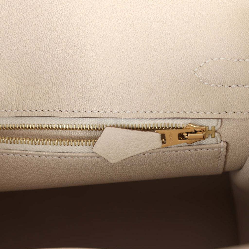 Hermes Birkin 25 Craie Togo Rose Gold Hardware