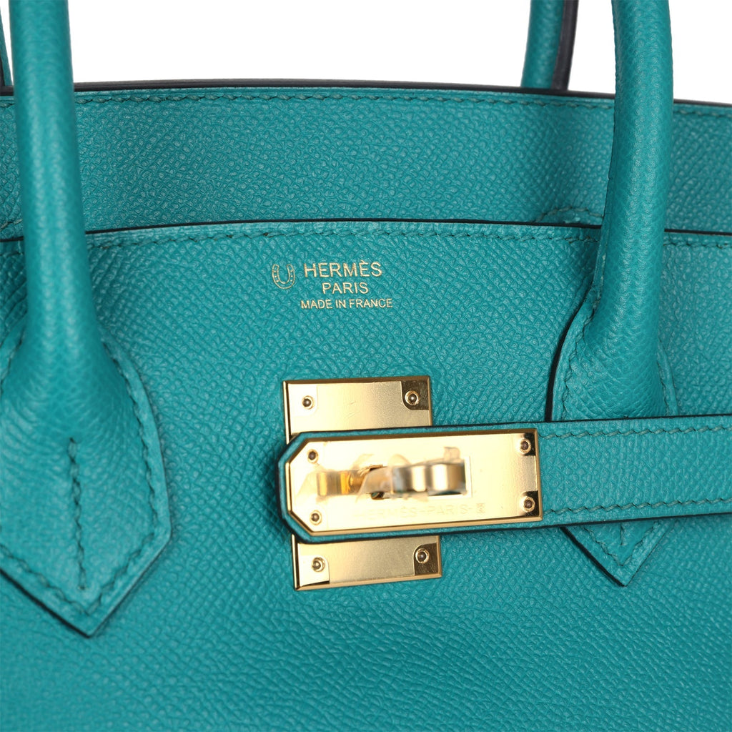New Hermes Special Order (HSS) Birkin 30 Bleu Paon Epsom Gold Hardware