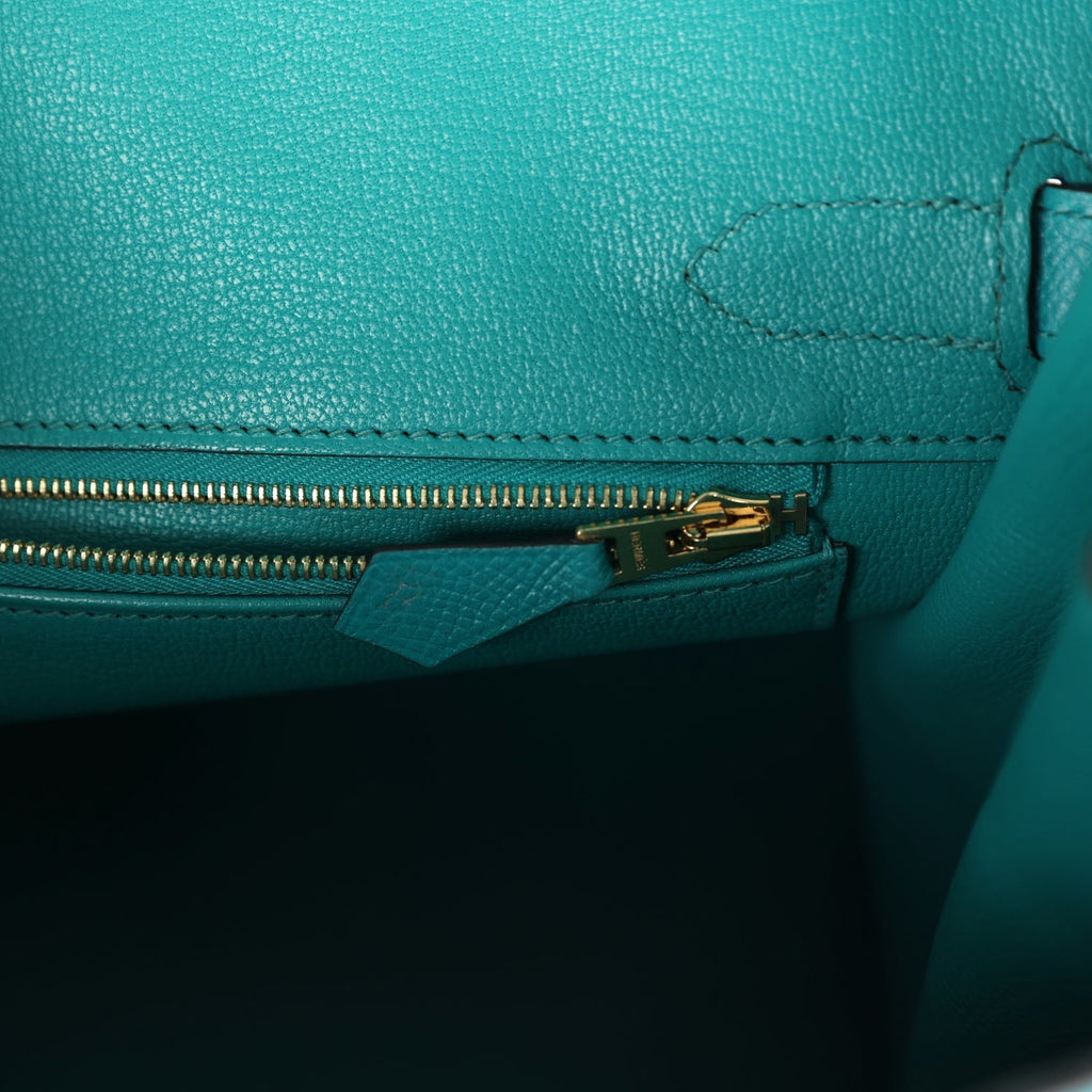 New Hermes Special Order (HSS) Birkin 30 Bleu Paon Epsom Gold Hardware