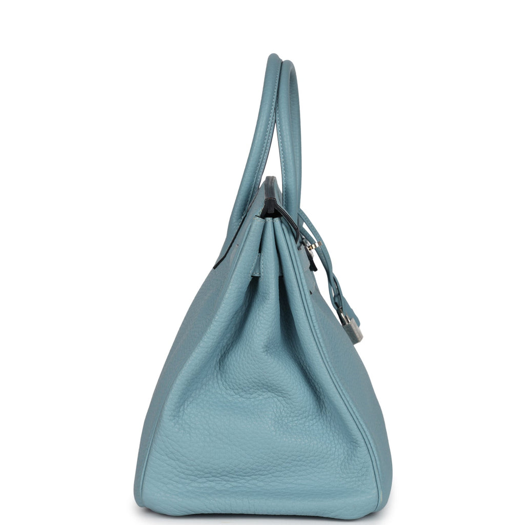 New Hermes Birkin 35 Ciel Togo Palladium Hardware