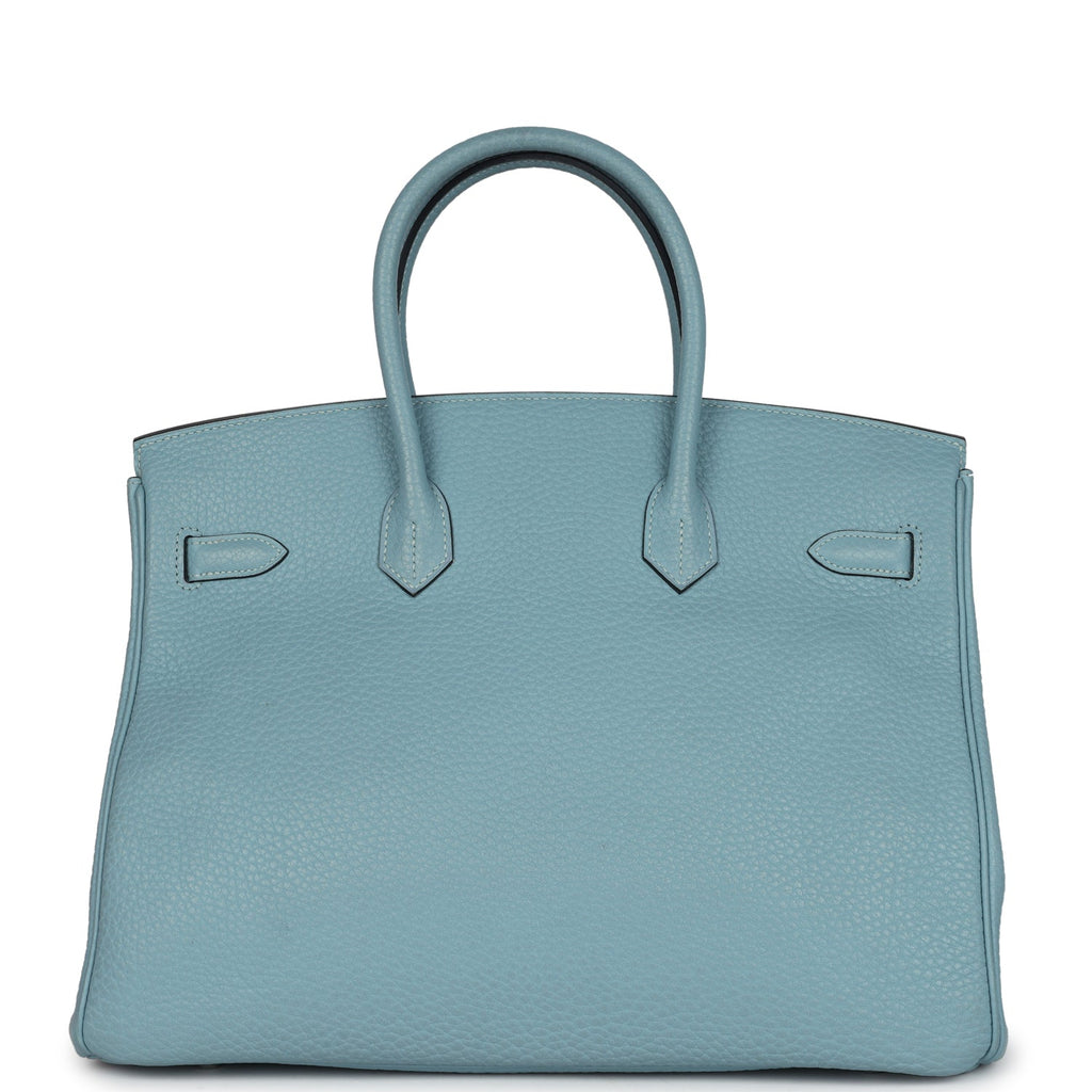 New Hermes Birkin 35 Ciel Togo Palladium Hardware