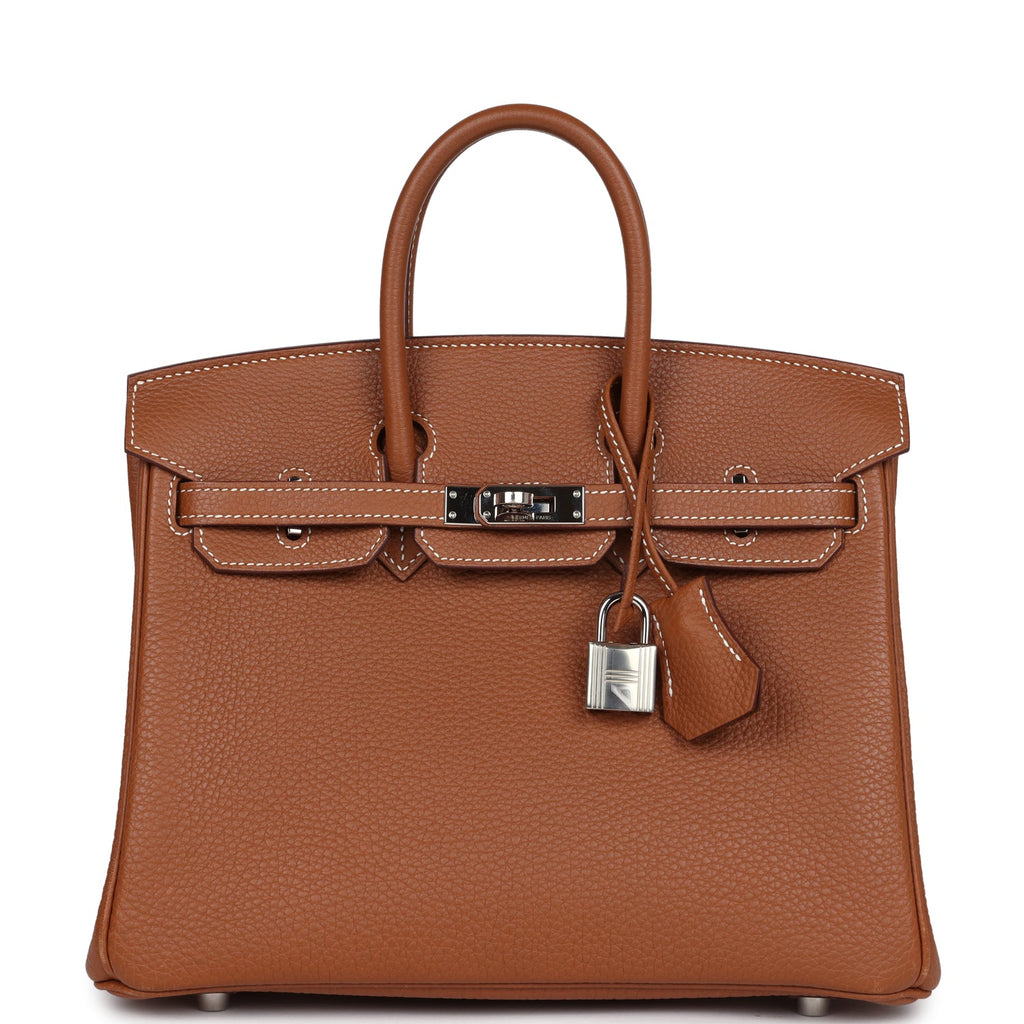 New Hermes Birkin 25 Gold Togo Palladium Hardware