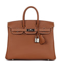 New Hermes Birkin 25 Gold Togo Palladium Hardware