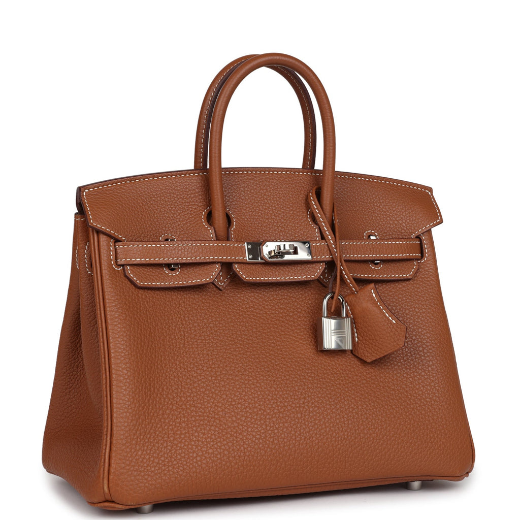 New Hermes Birkin 25 Gold Togo Palladium Hardware