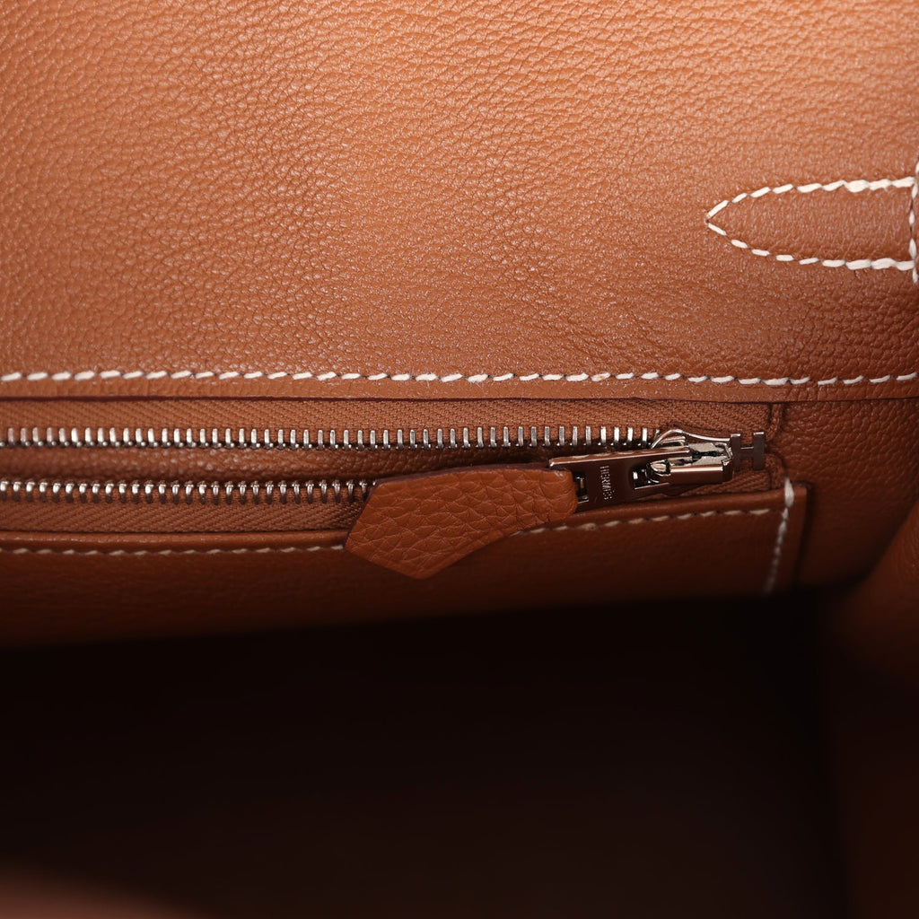New Hermes Birkin 25 Gold Togo Palladium Hardware