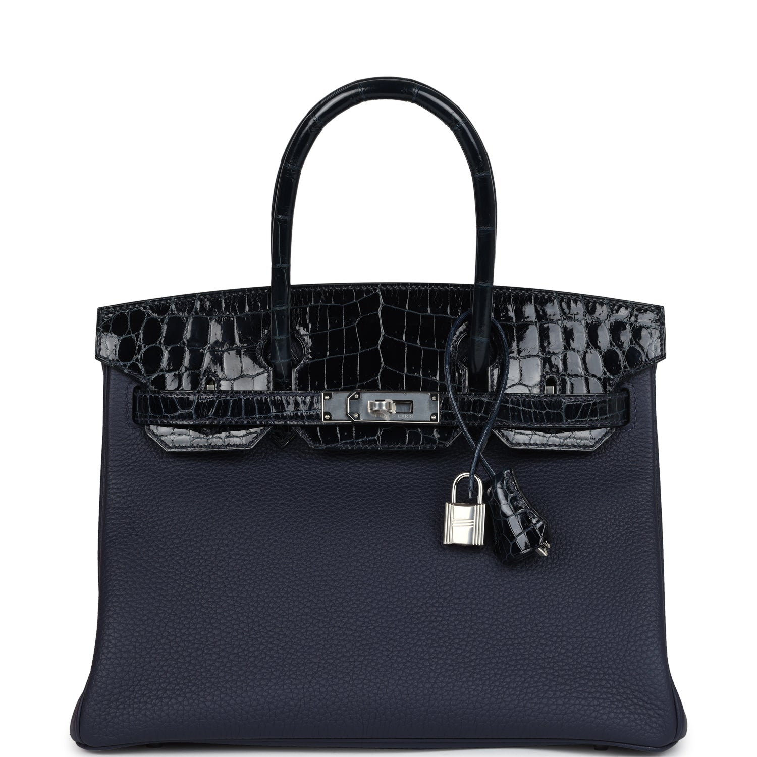 Hermes Birkin 30 Bleu Baltique Niloticus Crocodile and Bleu Nuit Togo Touch Palladium Hardware