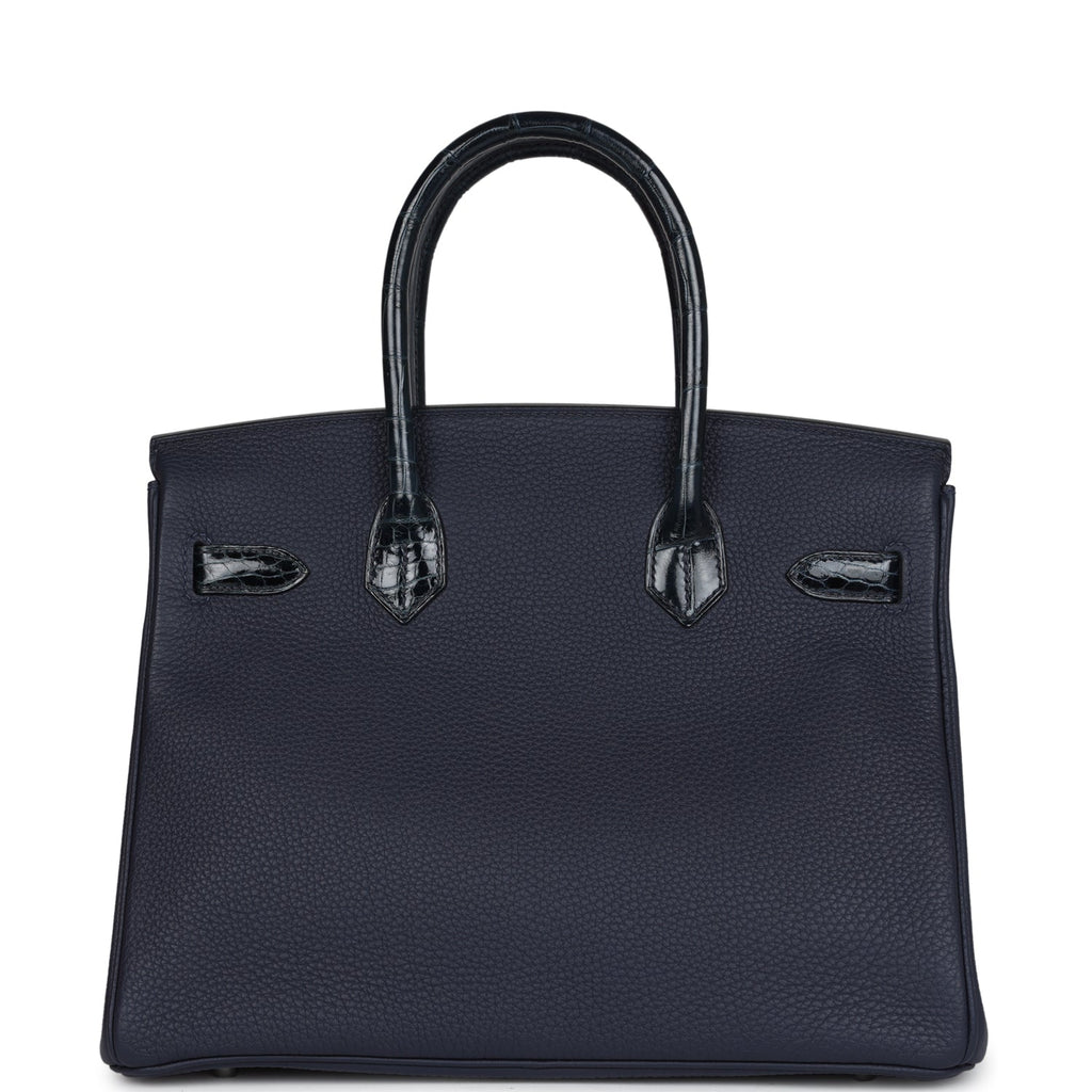 Hermes Birkin 30 Bleu Baltique Niloticus Crocodile and Bleu Nuit Togo Touch Palladium Hardware