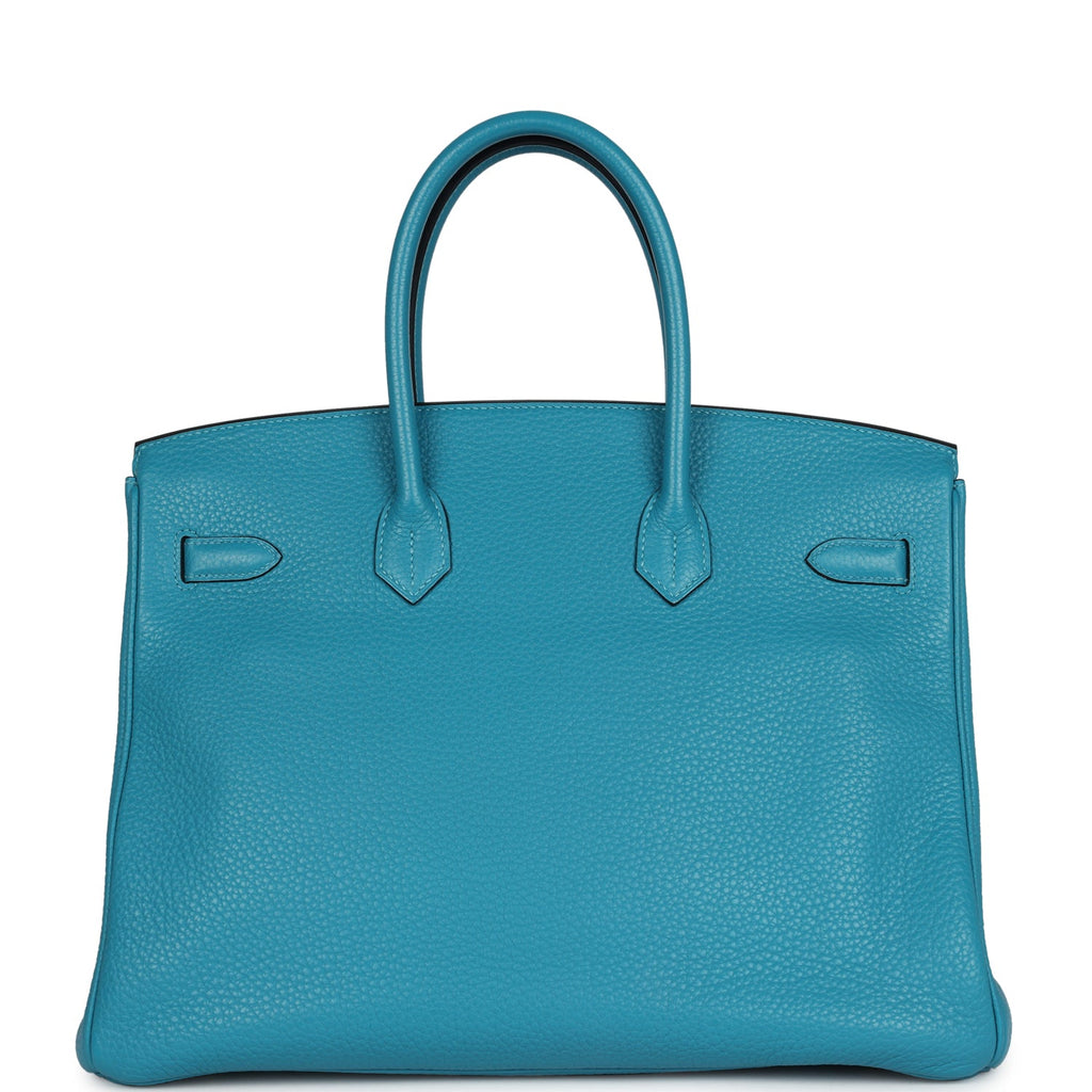 New Hermes Birkin 35 Bleu Izmir Clemence Gold Hardware