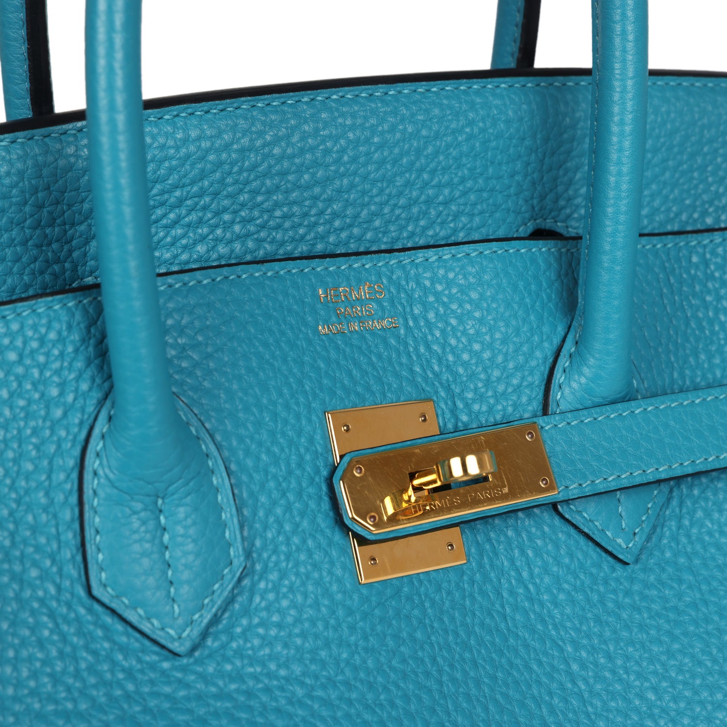New Hermes Birkin 35 Bleu Izmir Clemence Gold Hardware