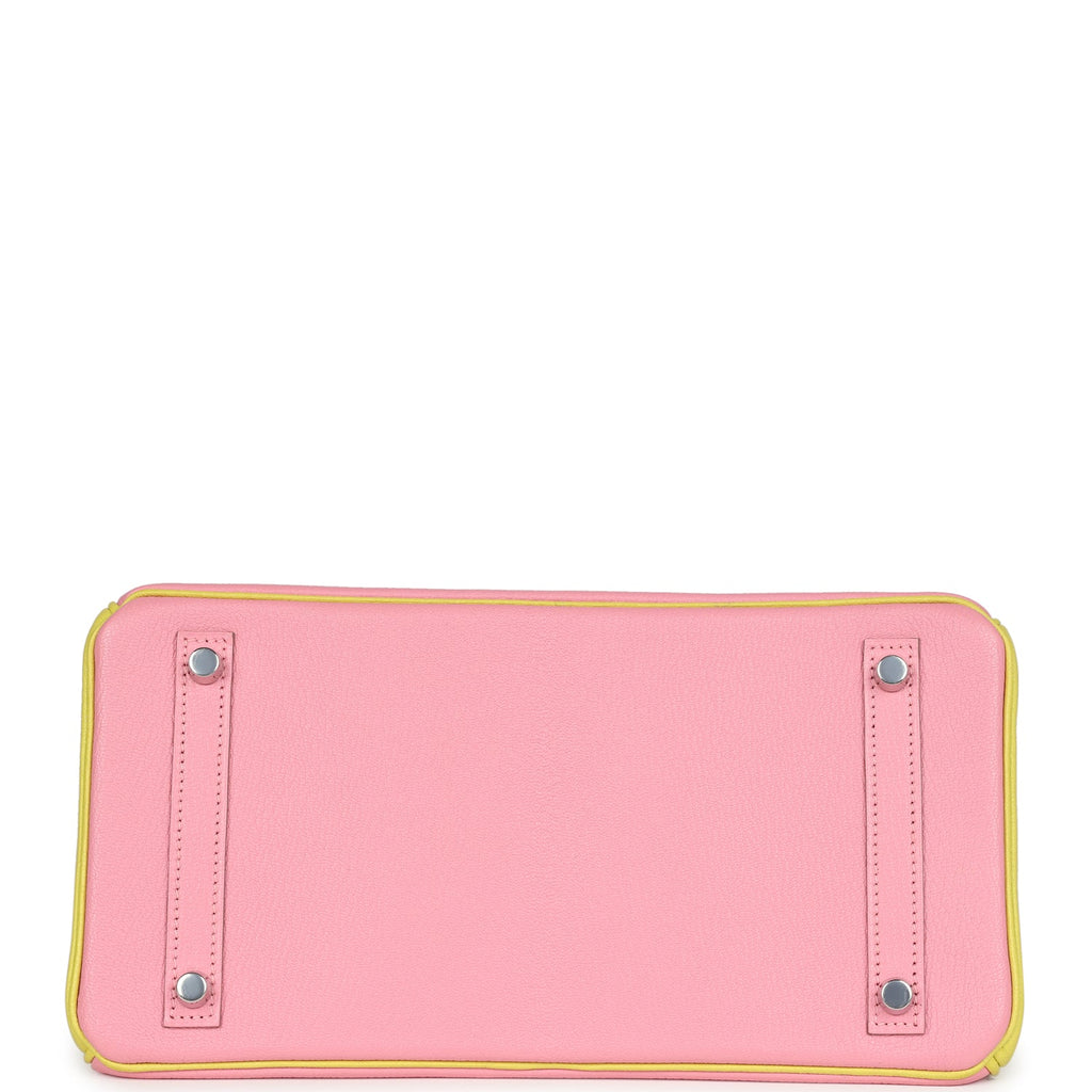 New Hermes Special Order (HSS) Birkin 30 Rose Confetti and Lime Chevre Mysore Palladium Hardware