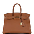 Hermes Birkin 35 Gold Togo Gold Hardware