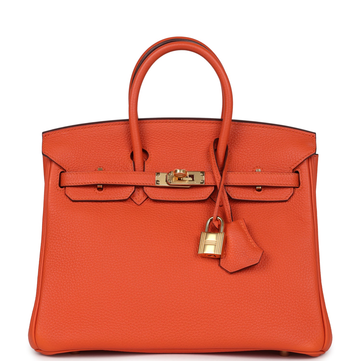 New Hermes Birkin 25 Feu Togo Gold Hardware