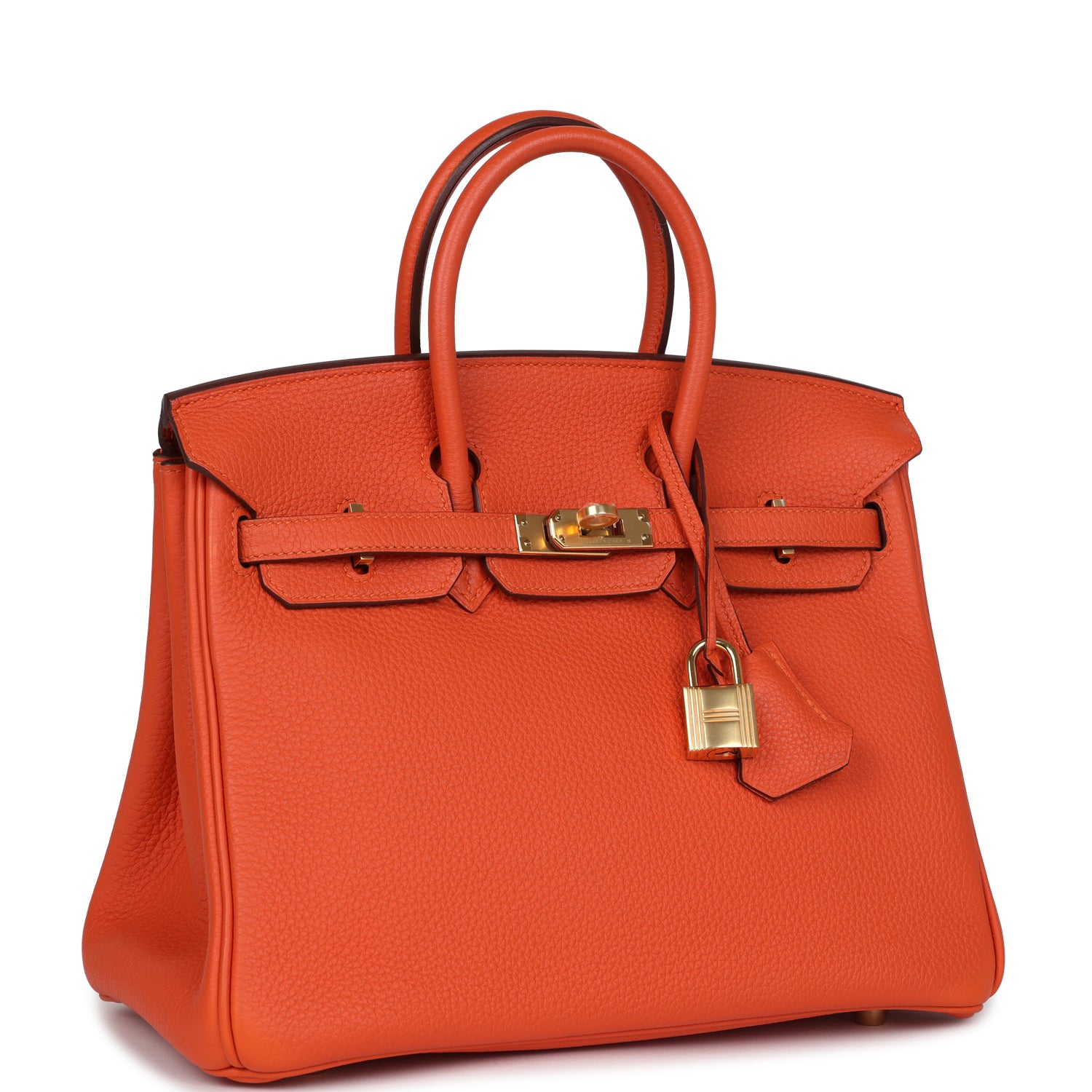 New Hermes Birkin 25 Feu Togo Gold Hardware
