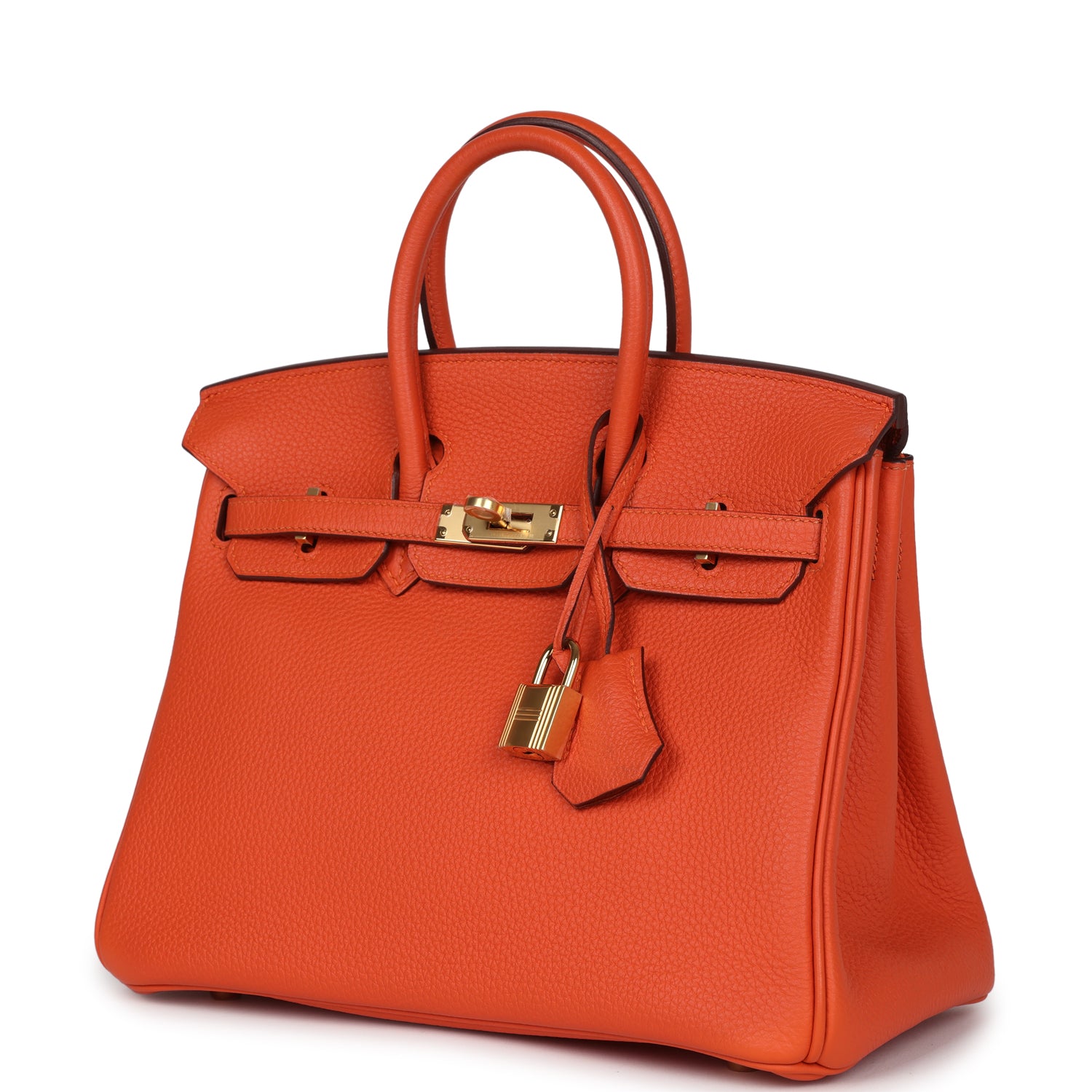 New Hermes Birkin 25 Feu Togo Gold Hardware