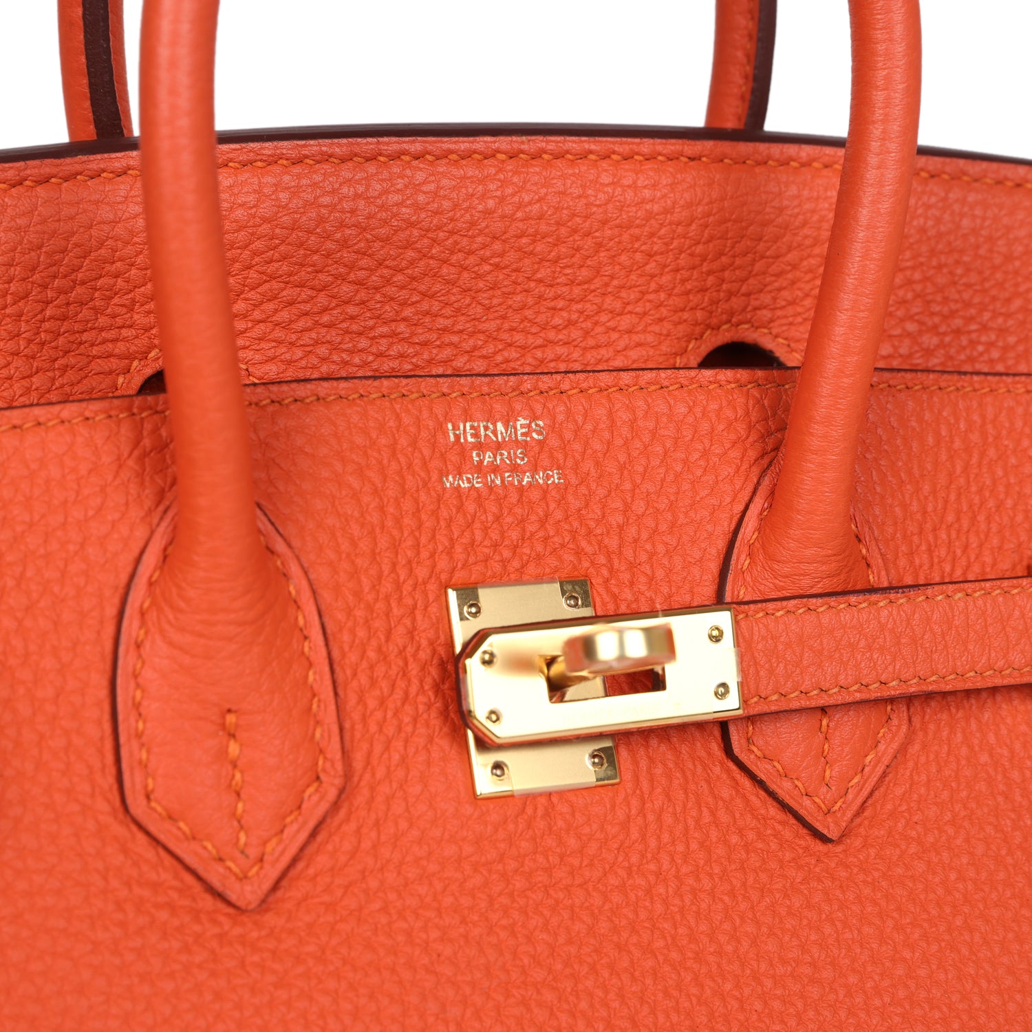 New Hermes Birkin 25 Feu Togo Gold Hardware