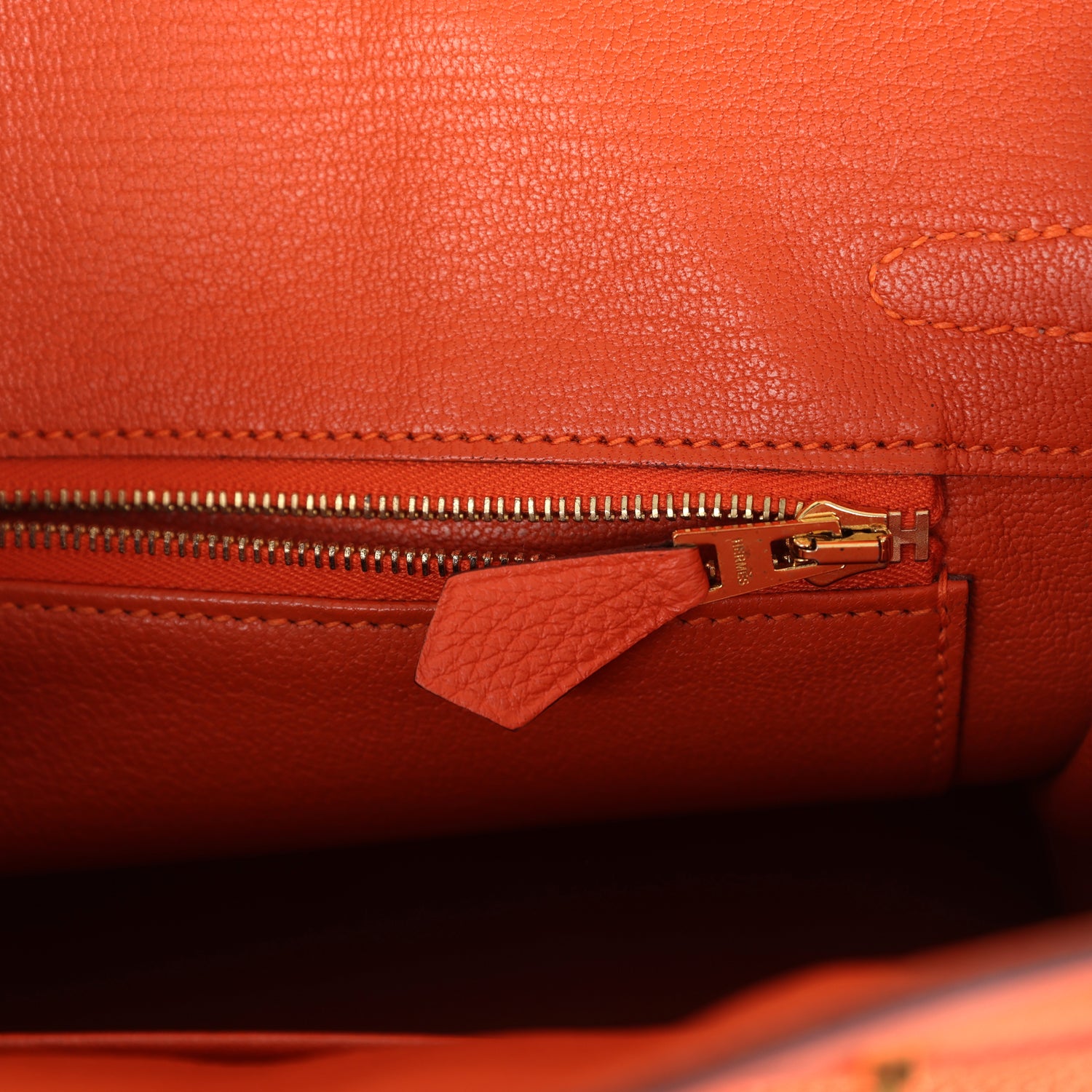 New Hermes Birkin 25 Feu Togo Gold Hardware