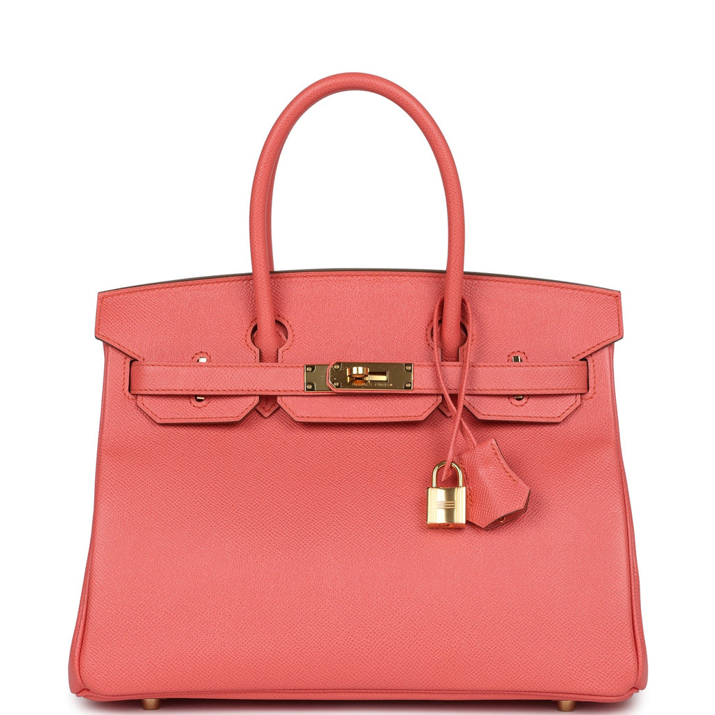 New Hermes Birkin 30 Flamingo Epsom Gold Hardware
