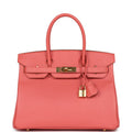 New Hermes Birkin 30 Flamingo Epsom Gold Hardware