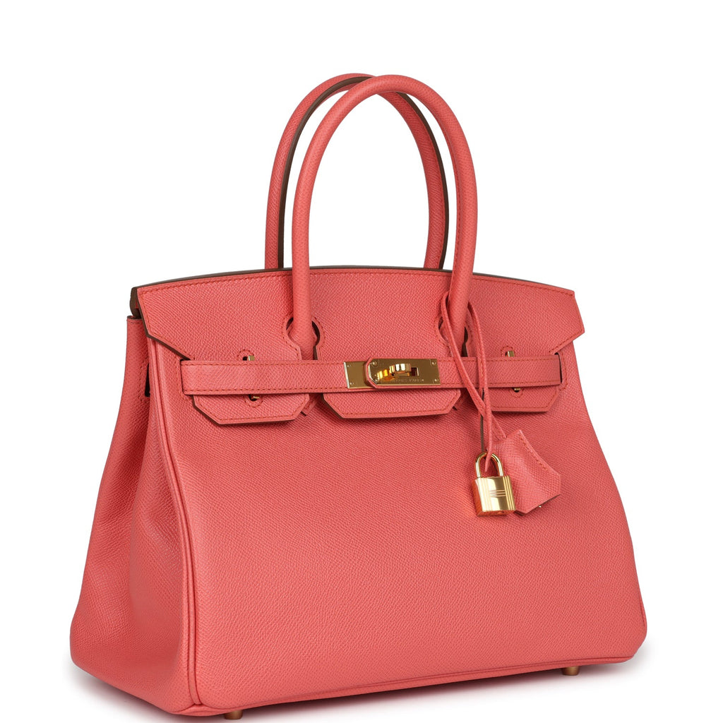 New Hermes Birkin 30 Flamingo Epsom Gold Hardware