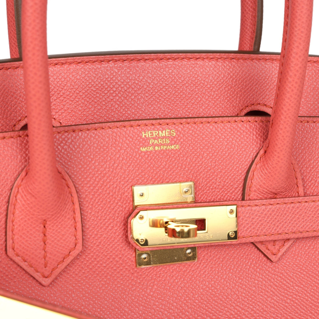 New Hermes Birkin 30 Flamingo Epsom Gold Hardware