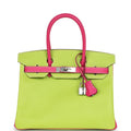 New Hermes Special Order (HSS) Birkin 30 Kiwi and Rose Tyrien Epsom Palladium Hardware