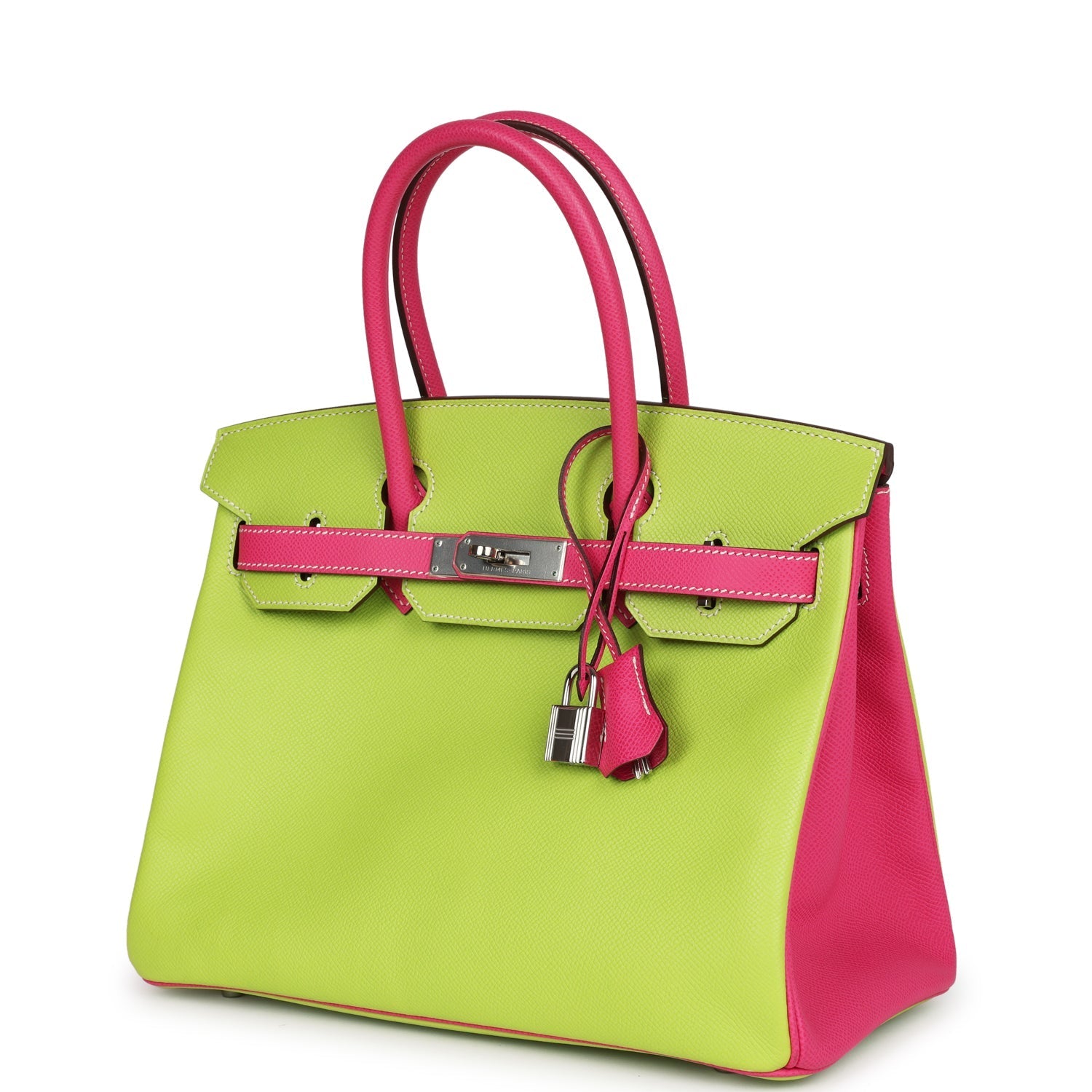 New Hermes Special Order (HSS) Birkin 30 Kiwi and Rose Tyrien Epsom Palladium Hardware