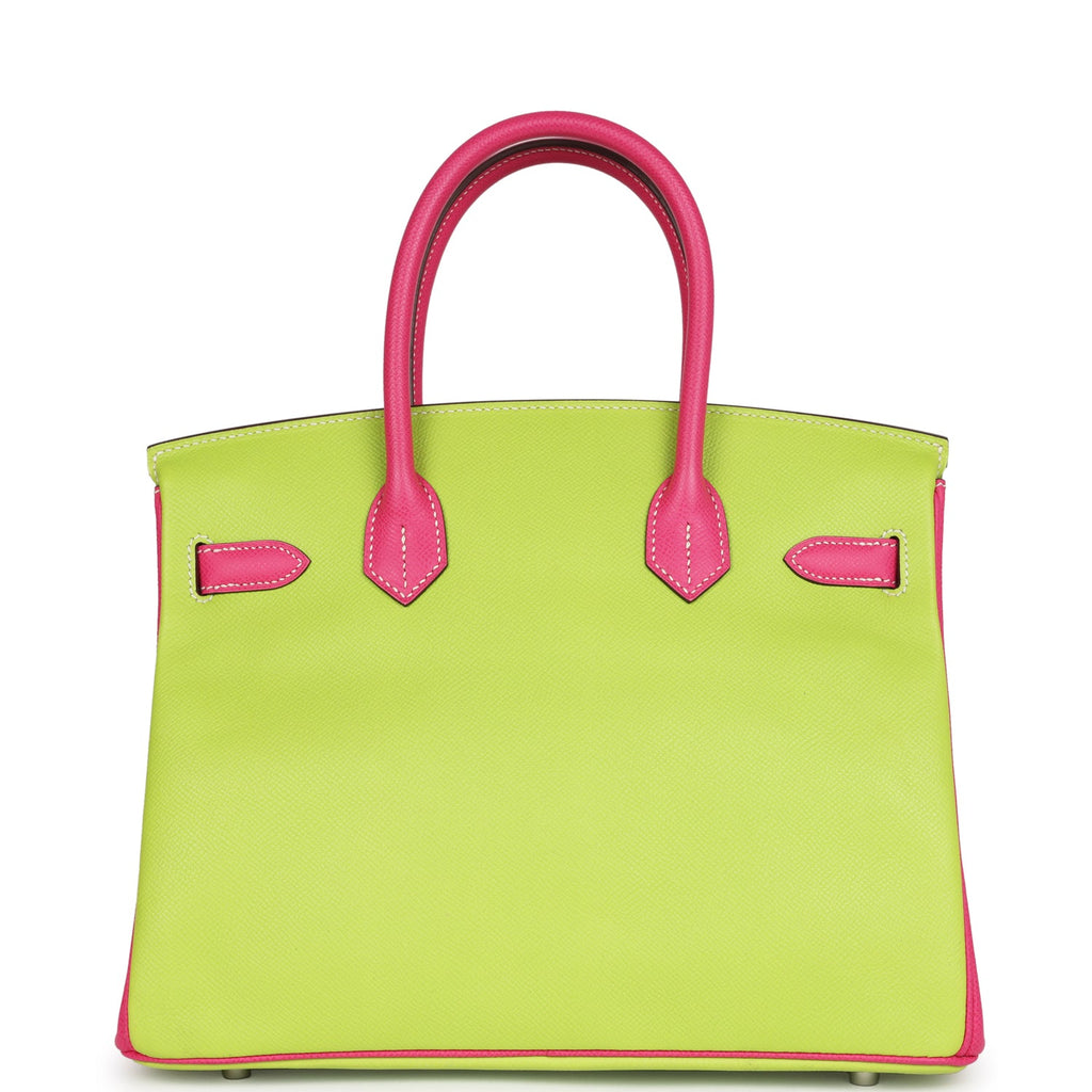 New Hermes Special Order (HSS) Birkin 30 Kiwi and Rose Tyrien Epsom Palladium Hardware