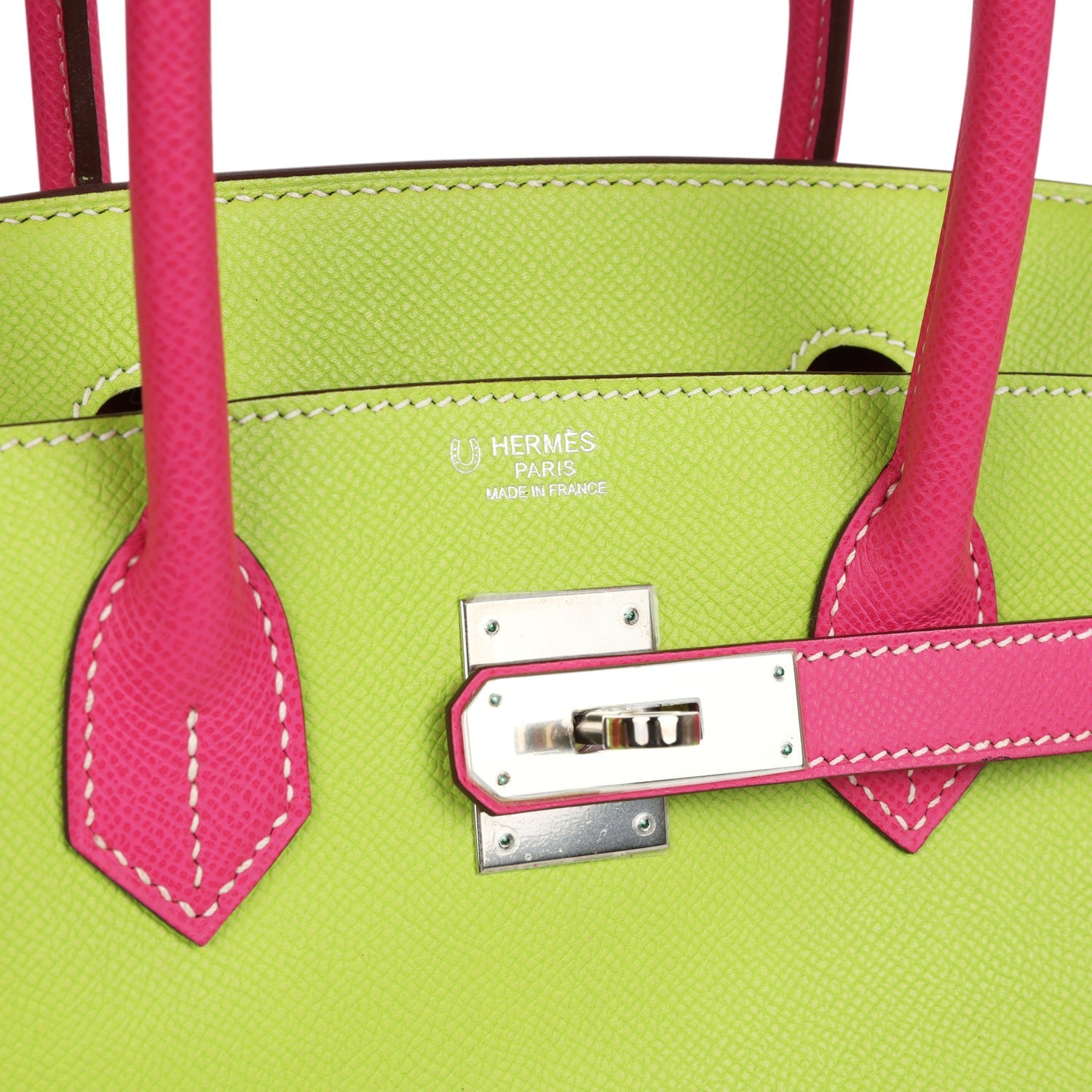 New Hermes Special Order (HSS) Birkin 30 Kiwi and Rose Tyrien Epsom Palladium Hardware