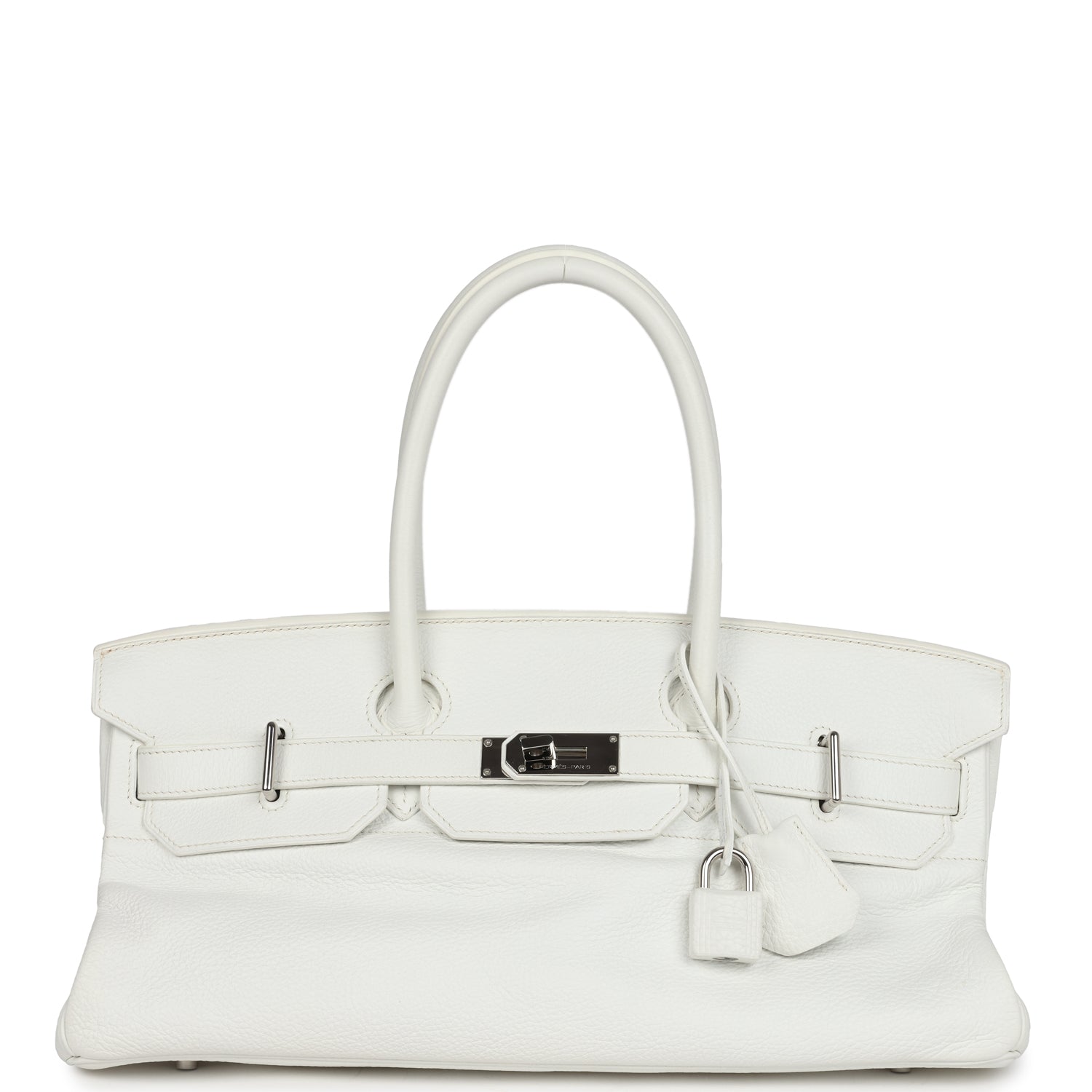 Hermes Shoulder Birkin 42 JPG White Clemence Palladium Hardware